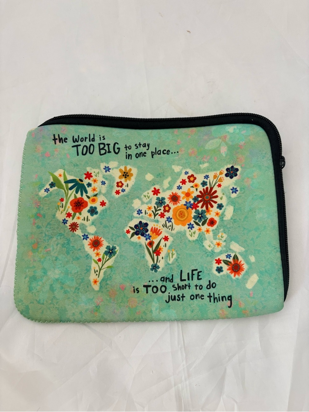 NATURAL LIFE Green and White 7 by 9 inch Travel Document Pouch